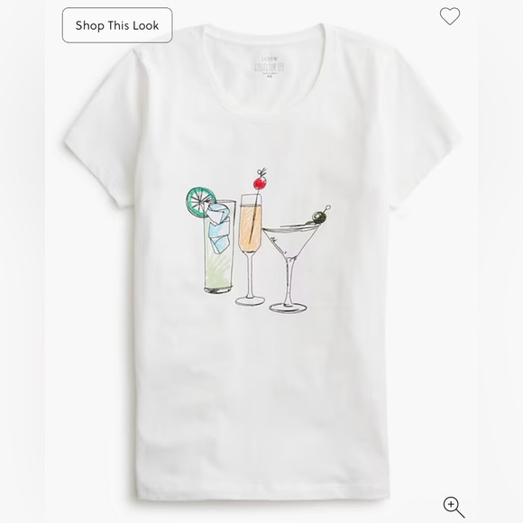 J crew Cocktails graphic tee XS AS IS*** - Picture 2 of 4